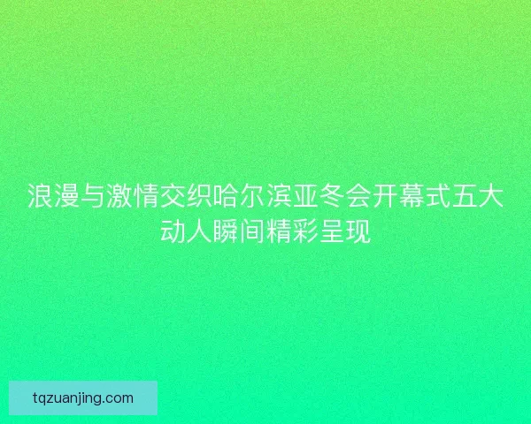 浪漫与激情交织哈尔滨亚冬会开幕式五大动人瞬间精彩呈现 浪漫与激情交织哈尔滨亚冬会开幕式五大动人瞬间精彩呈现