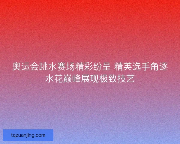 奥运会跳水赛场精彩纷呈 精英选手角逐水花巅峰展现极致技艺